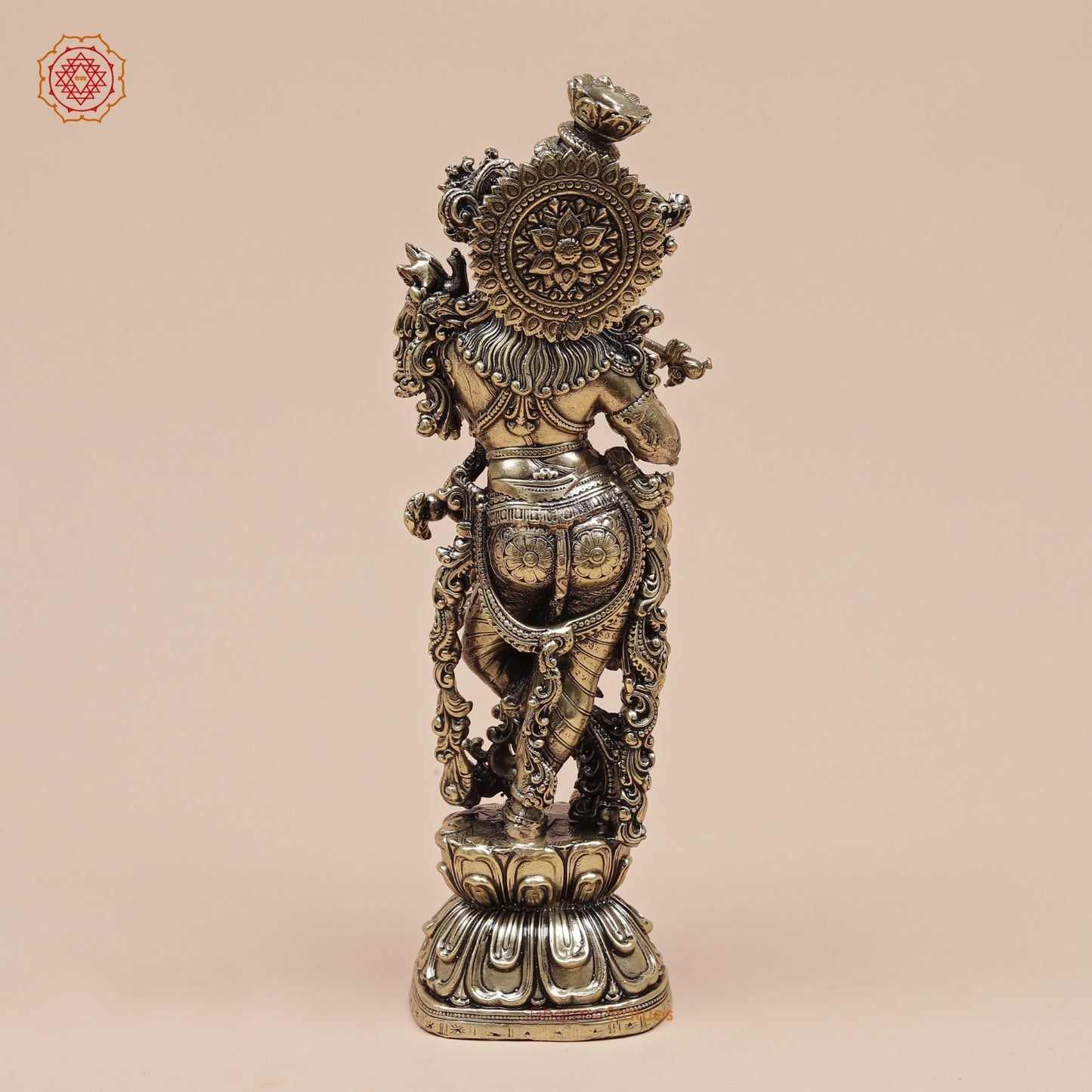 Brass Krishna Standing Fine 8”