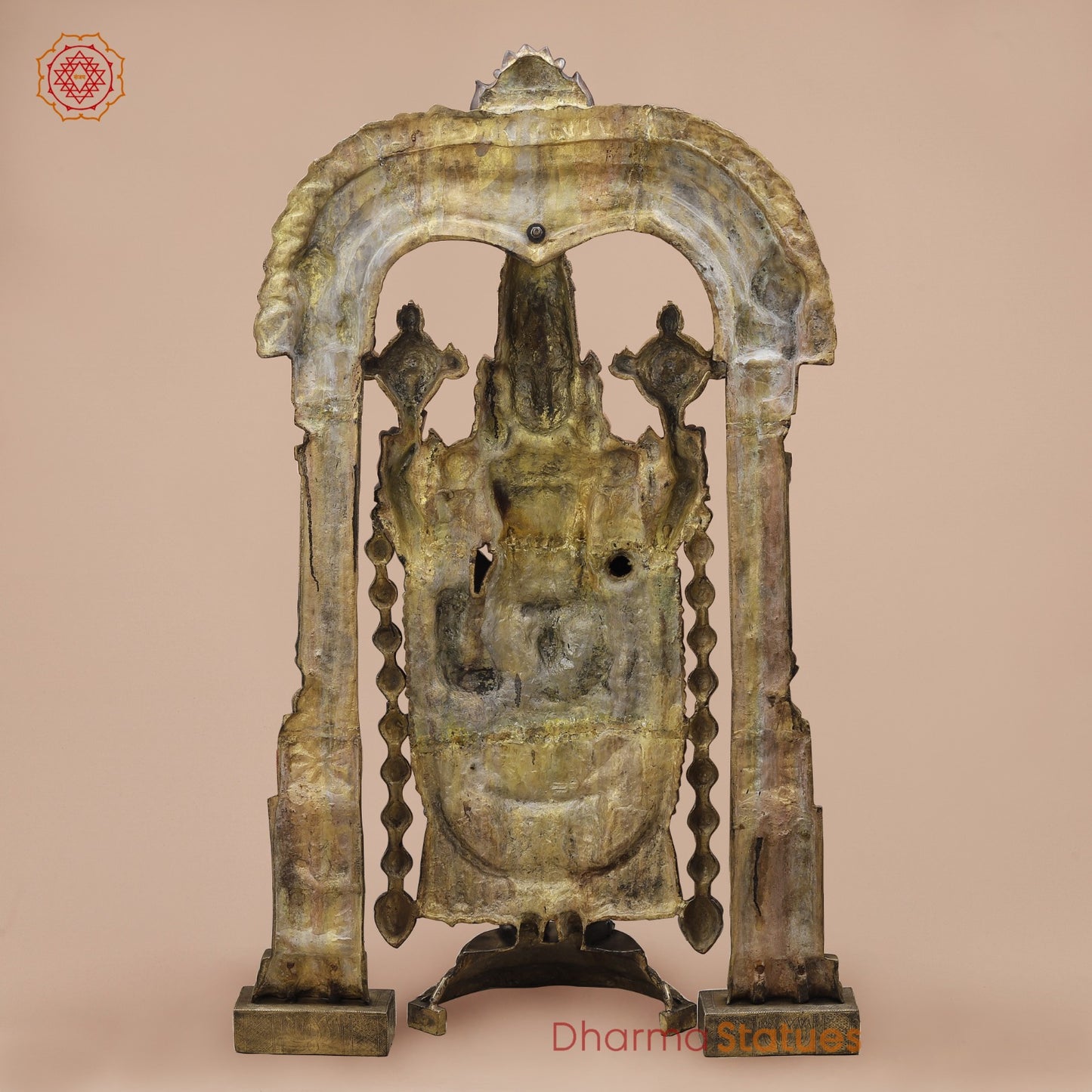 Brass Tirupati Balaji Fine With Arch, Black and Smooth Finish 56”