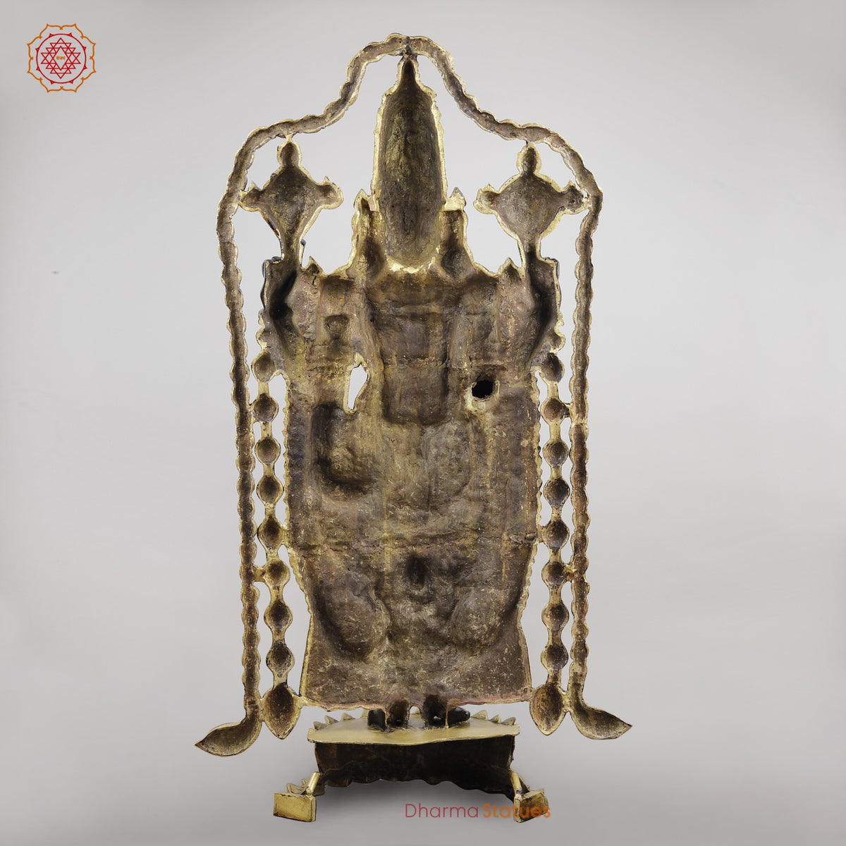 Brass Tirupati Balaji With Garland and Fine Carving, Royal Black Finish 48”