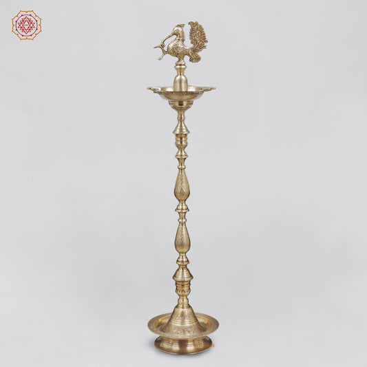 Brass Peacock (Inauguration) Lamp Fine 52”