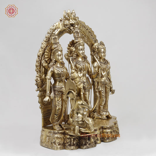 Brass RamDarbar With Fine Arch, Gold Finish 25”