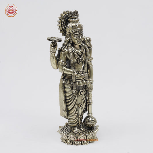 Brass Vishnu Standing Fine 10”
