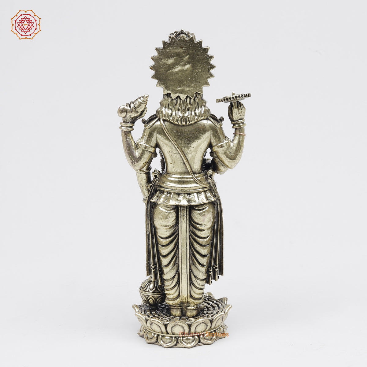 Brass Vishnu Standing Fine 8”