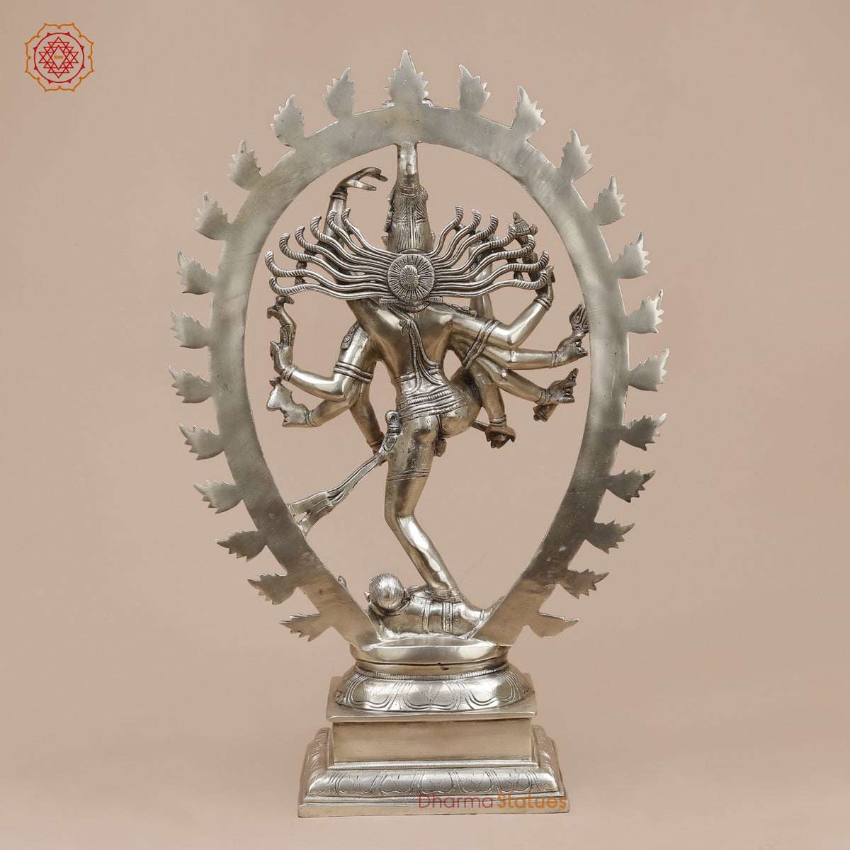 Brass Tandav Natraj fine, Silver Finish 25”