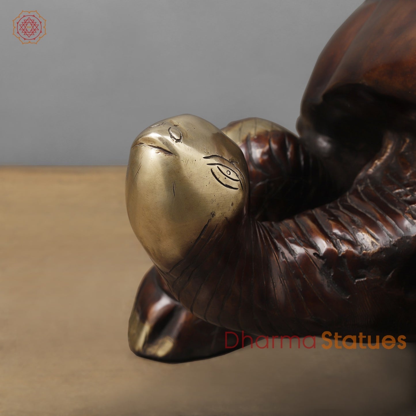Brass Japanese Tortoise, Rich Brown Finish 15”