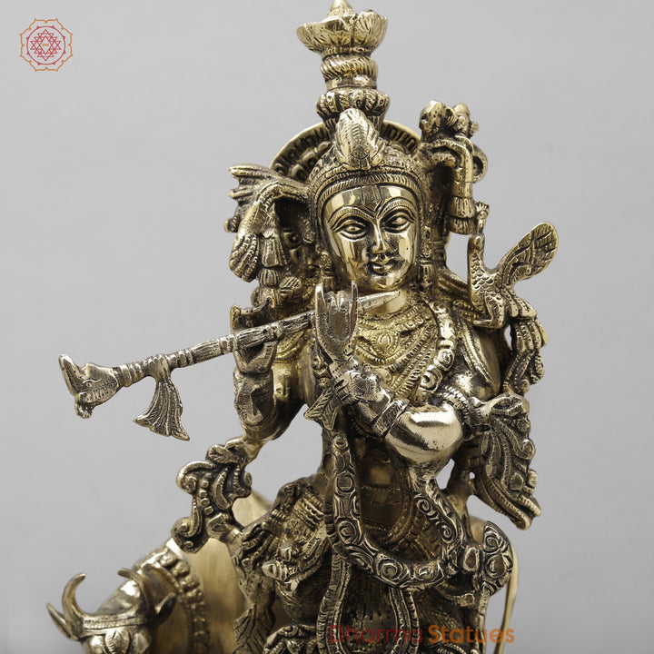 Brass Cow krishna Fine, Smooth finish 17”