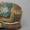 Brass Divine Nandi Seated , Stone work 10”