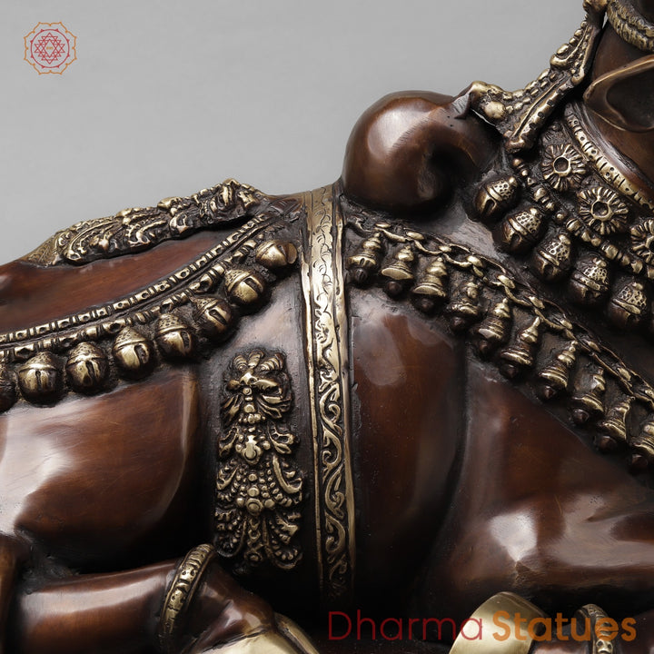 Brass Nandi Seated Fine, Rich Brown Finish 22”