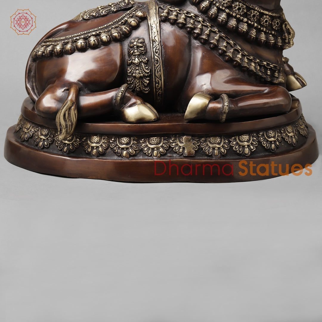 Brass Nandi Seated Fine, Rich Brown Finish 22”