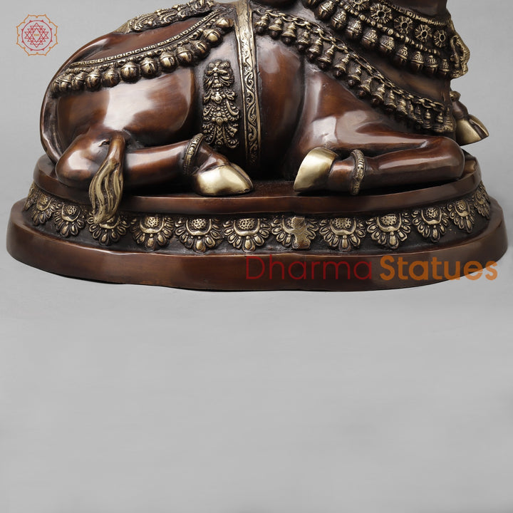 Brass Nandi Seated Fine, Rich Brown Finish 22”