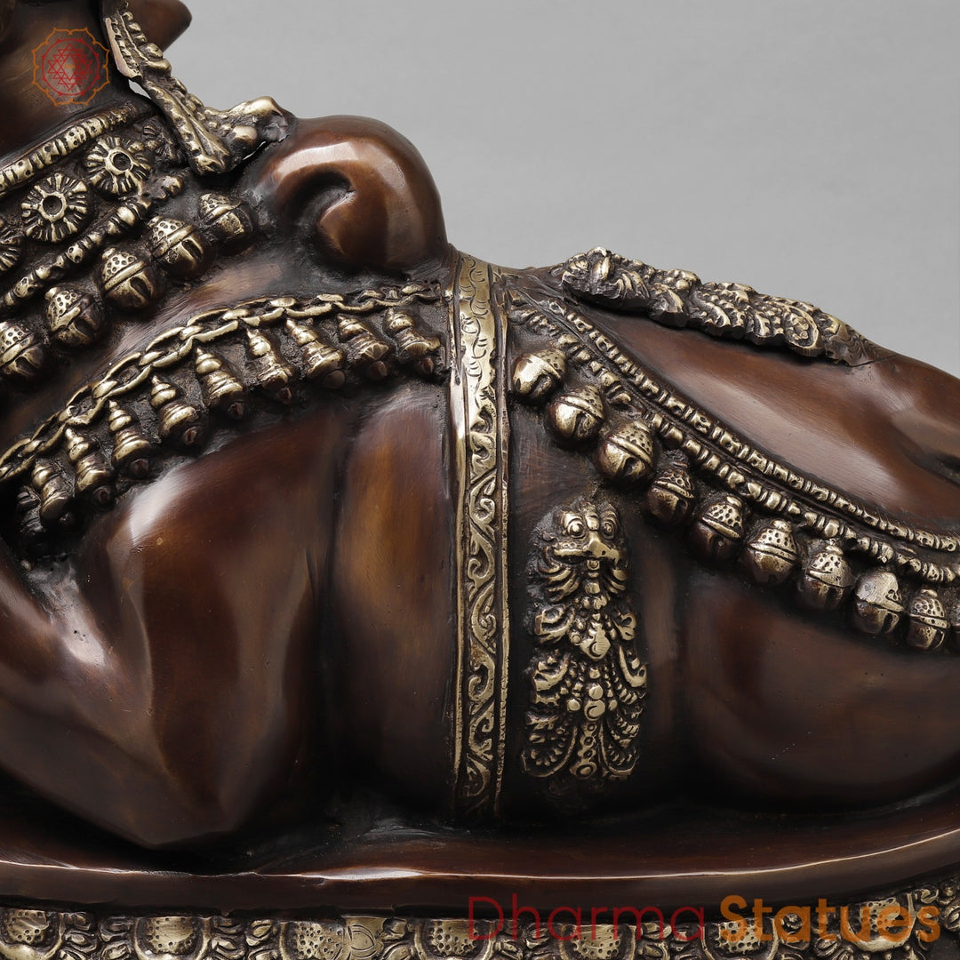Brass Nandi Seated Fine, Rich Brown Finish 22”