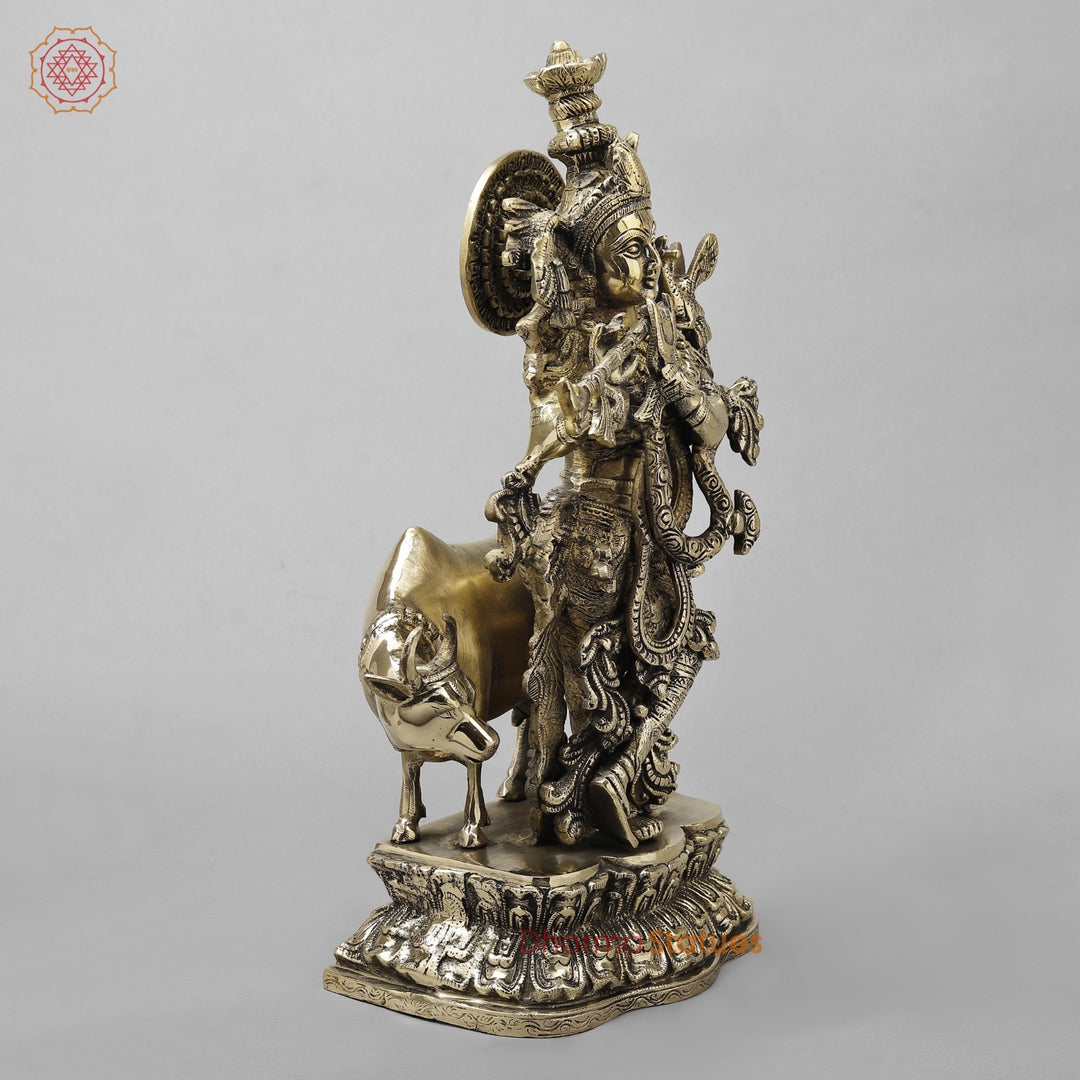 Brass Cow krishna Fine, Smooth finish 17”