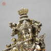 Majestic Brass Lord Krishna Standing on Lotus, smooth finish 30”
