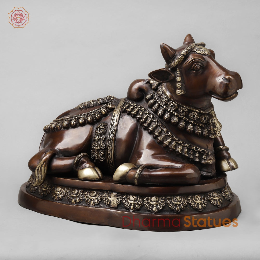 Brass Nandi Seated Fine, Rich Brown Finish 22”
