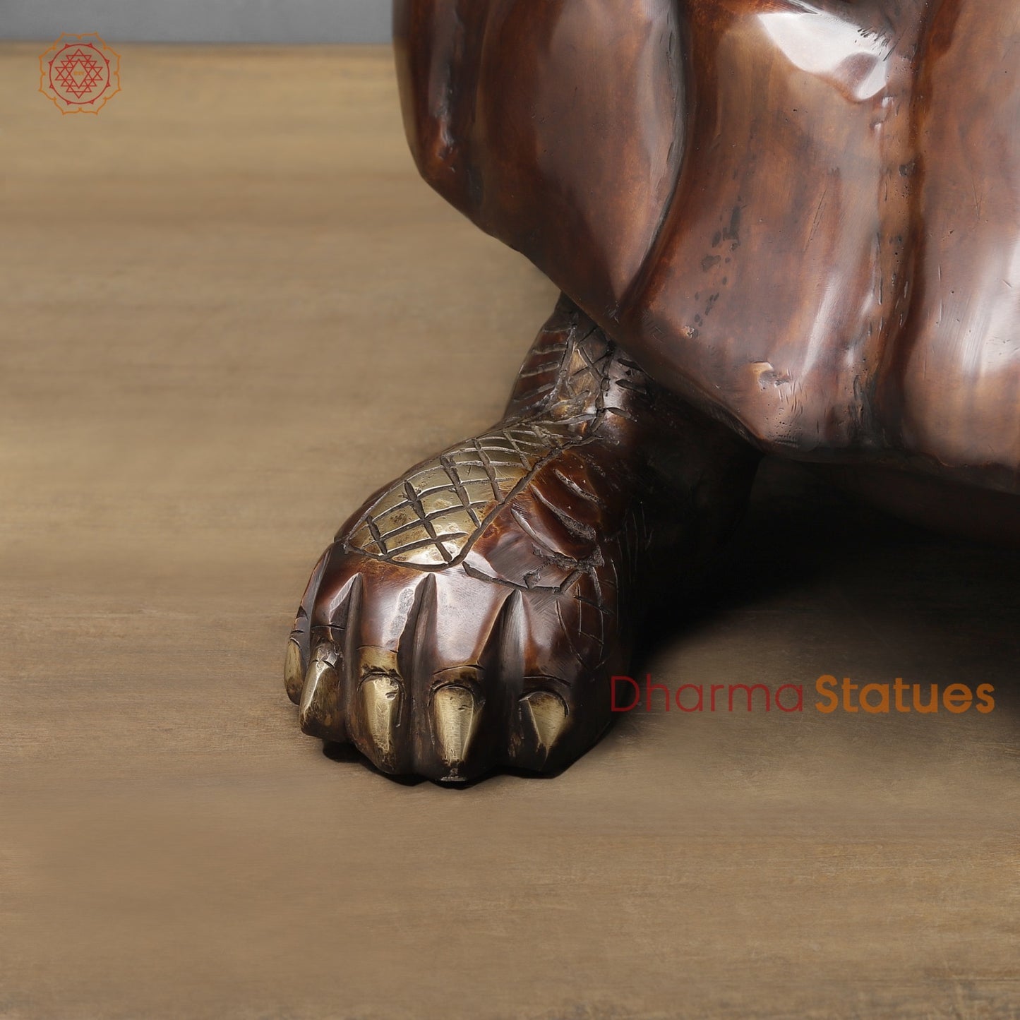 Brass Japanese Tortoise, Rich Brown Finish 15”