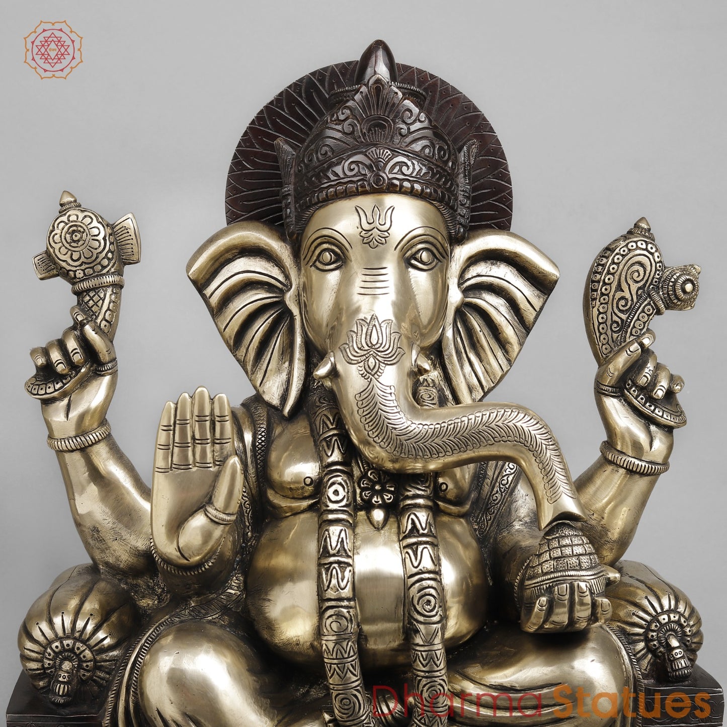Majestic Lord Ganesha Brass Idol – A Symbol of Wisdom, Success & New Beginnings 24.5”