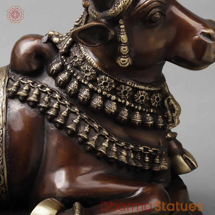 Brass Nandi Seated Fine, Rich Brown Finish 22”