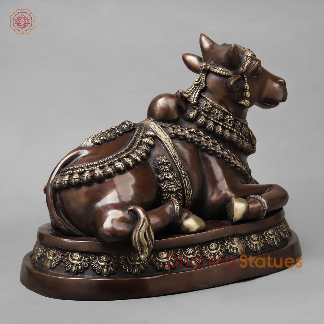 Brass Nandi Seated Fine, Rich Brown Finish 22”