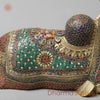 Brass Divine Nandi Seated , Stone work 10”