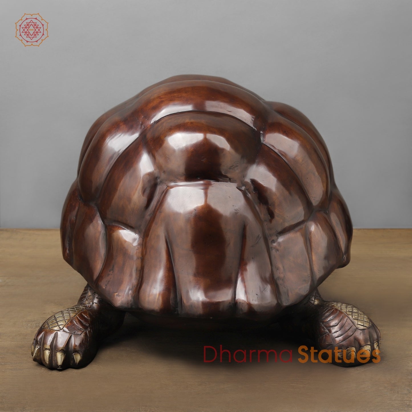 Brass Japanese Tortoise, Rich Brown Finish 15”