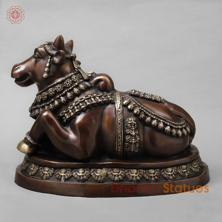 Brass Nandi Seated Fine, Rich Brown Finish 22”
