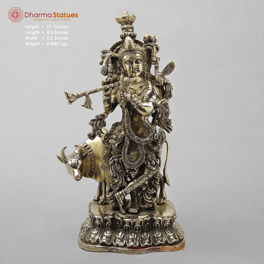 Brass Cow krishna Fine, Smooth finish 17”