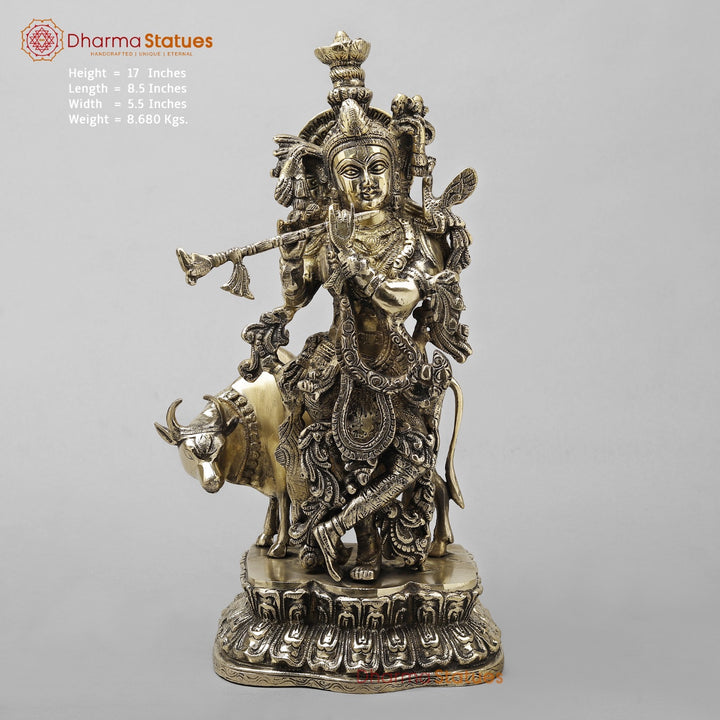 Brass Cow krishna Fine, Smooth finish 17”