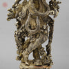 Majestic Brass Lord Krishna Standing on Lotus, smooth finish 30”