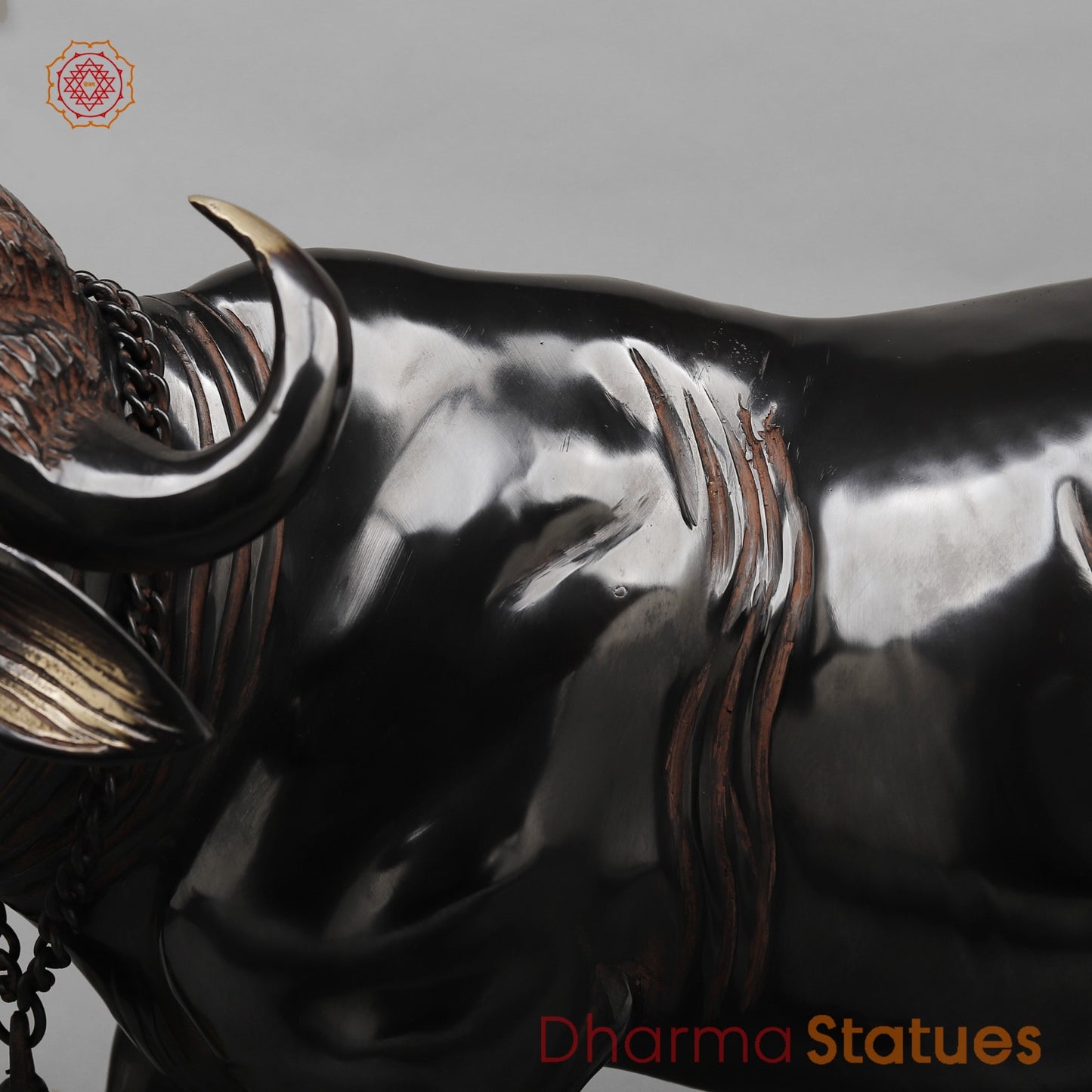 Brass Standing Buffalo, Deep Black finish 23”