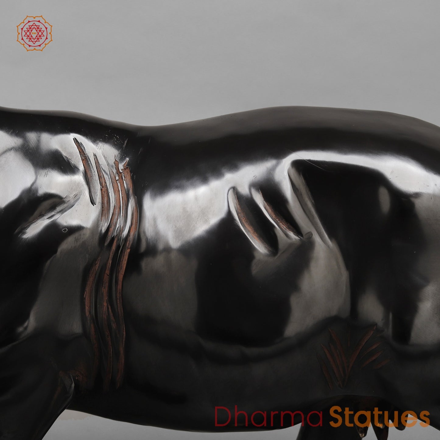 Brass Standing Buffalo, Deep Black finish 23”