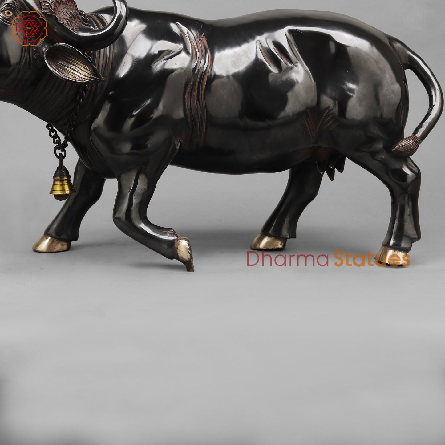 Brass Standing Buffalo, Deep Black finish 23”