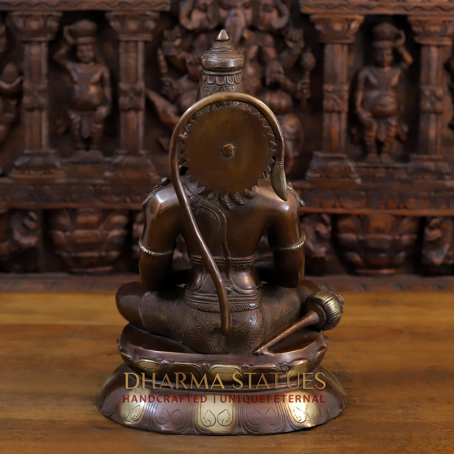 Brass Hanuman Seated, Copper & Gold Finish, 16"
