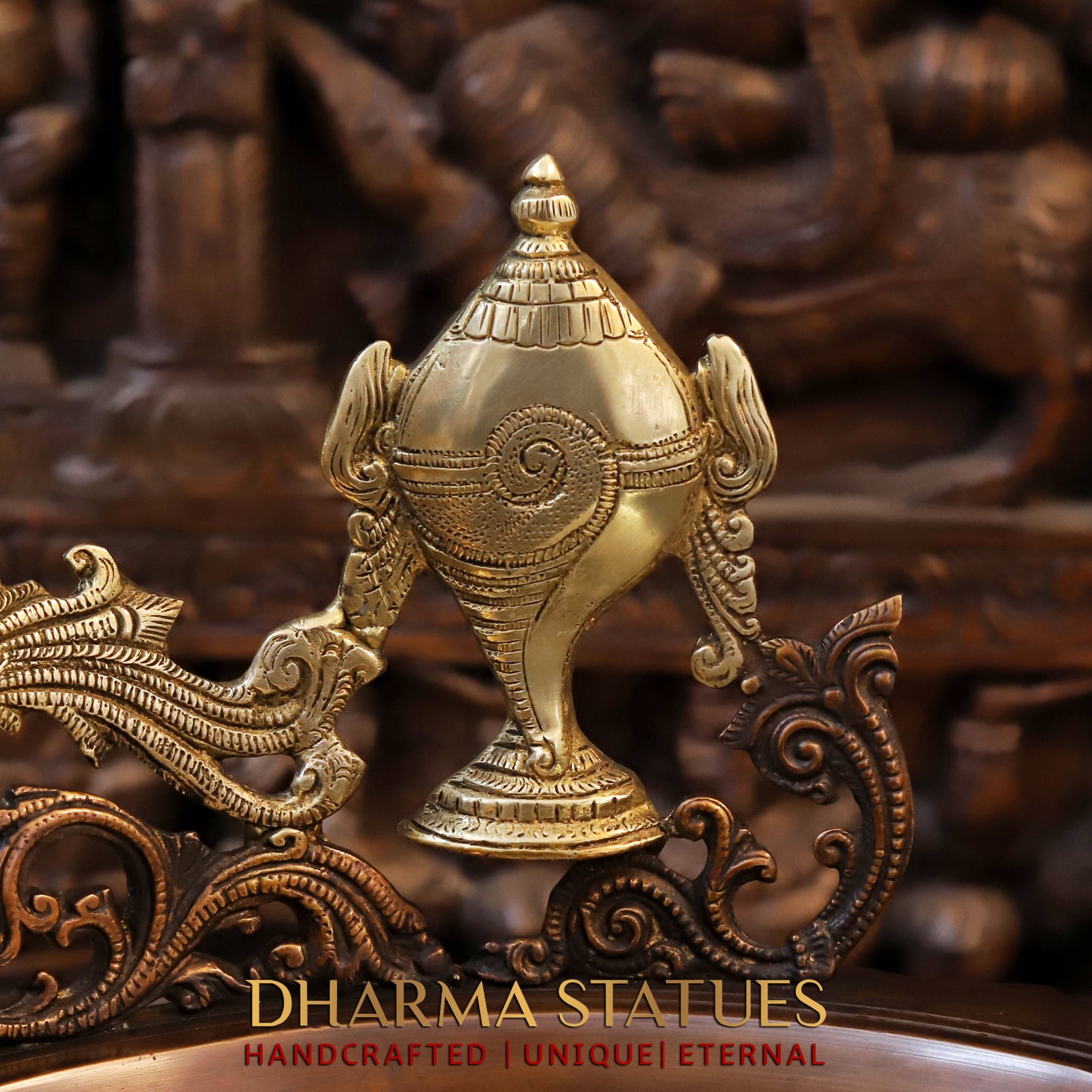 Brass Urli with Tirupati balaji with vishnu dashavtars, Copper & Golden Finish, 17"