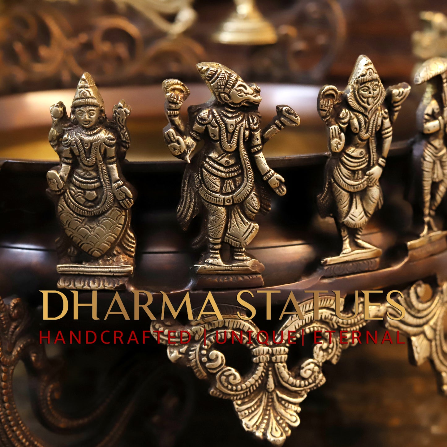 Brass Urli with Tirupati balaji with vishnu dashavtars, Copper & Golden Finish, 17"