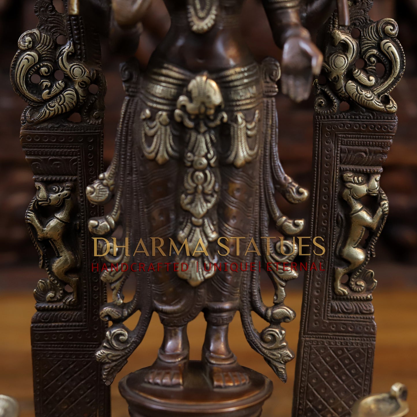 Brass Lakshmi Standing Blessing Position, Copper & Gold Finish, 16.5"