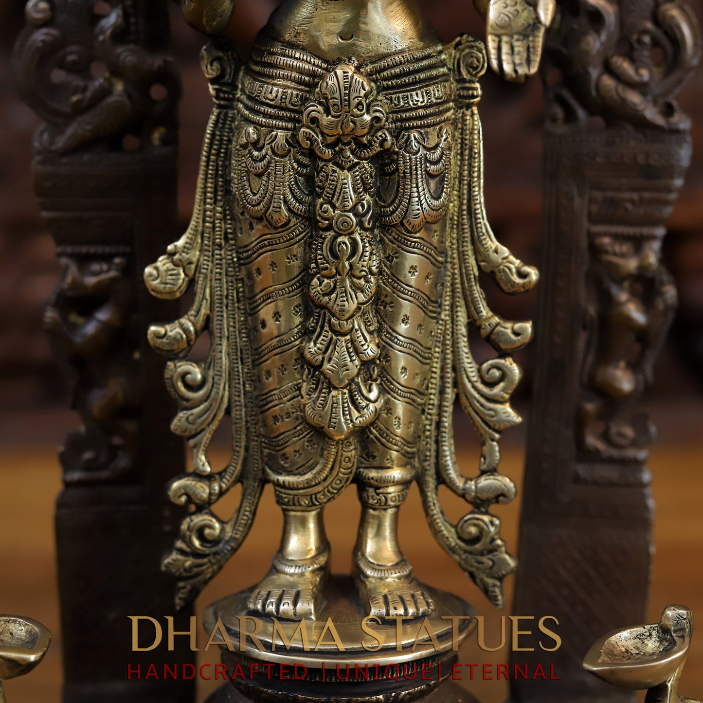 Brass Lakshmi Standing Blessing Position, Copper & Gold Finish, 16"