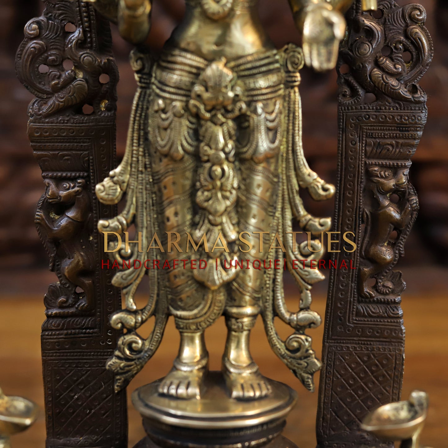Brass Lakshmi Standing Blessing Position, Copper & Gold Finish, 16"