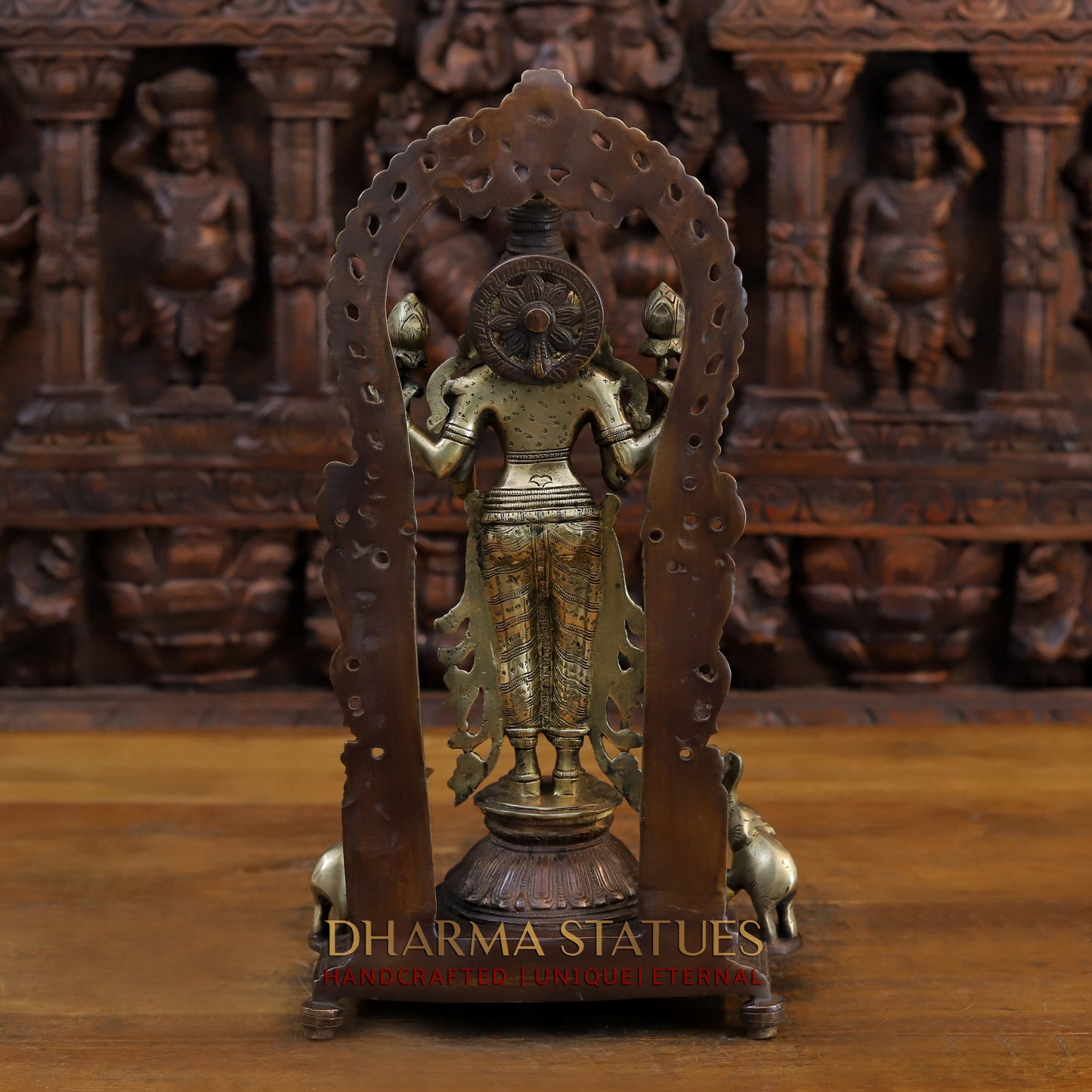 Brass Lakshmi Standing Blessing Position, Copper & Gold Finish, 16"
