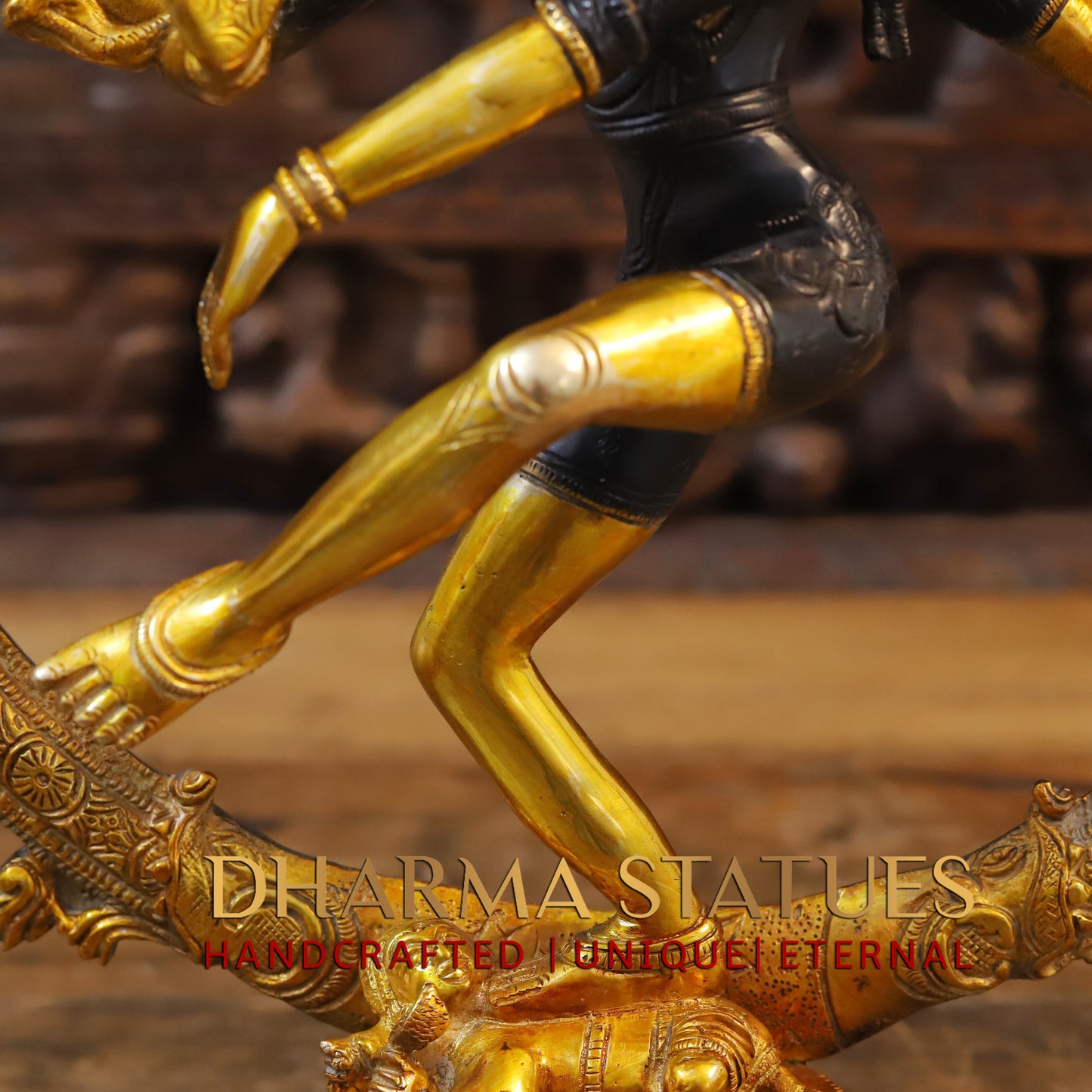 Brass Nataraja, Dancing Shiva, Copper & Golden Finish, 19"