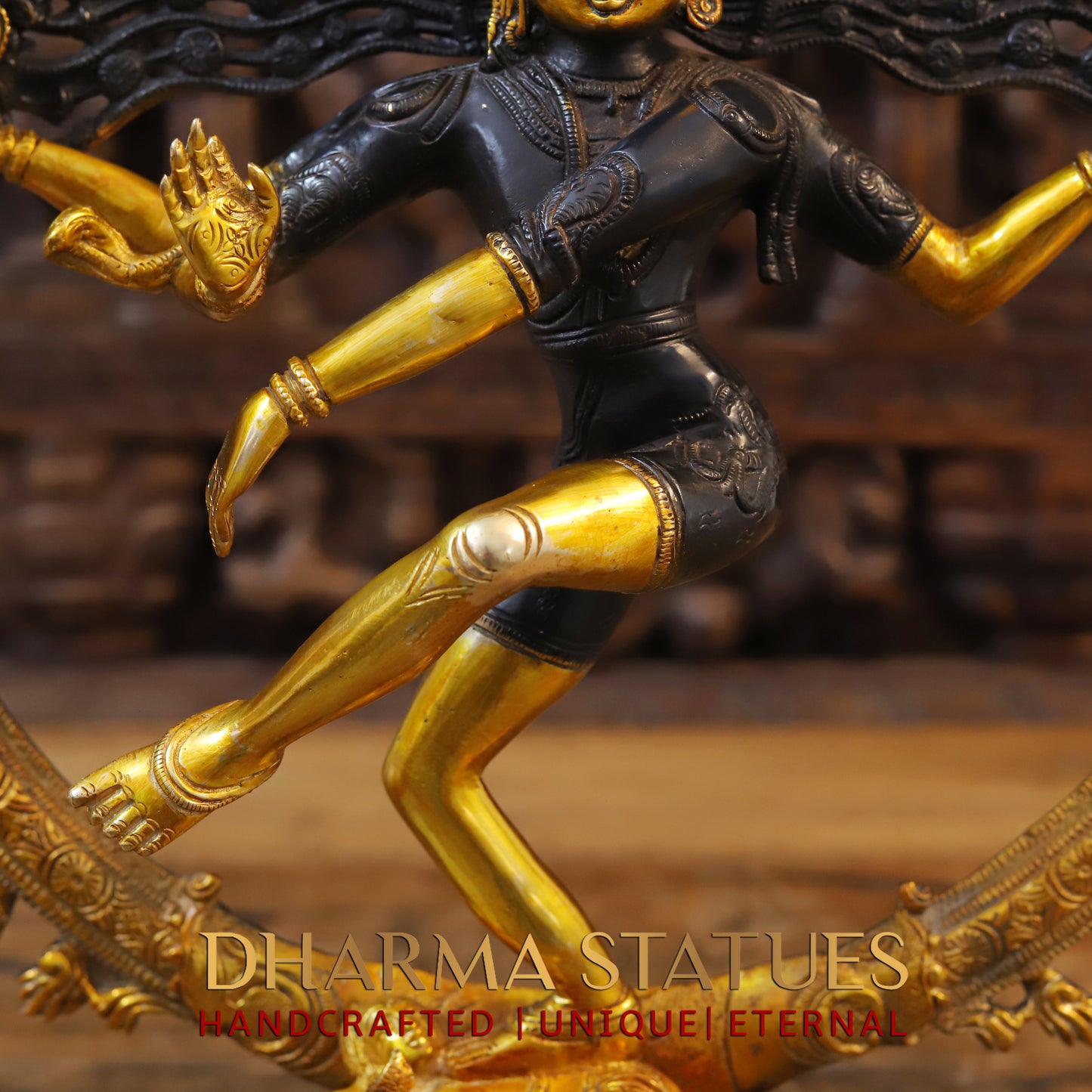Brass Nataraja, Dancing Shiva, Copper & Golden Finish, 19"