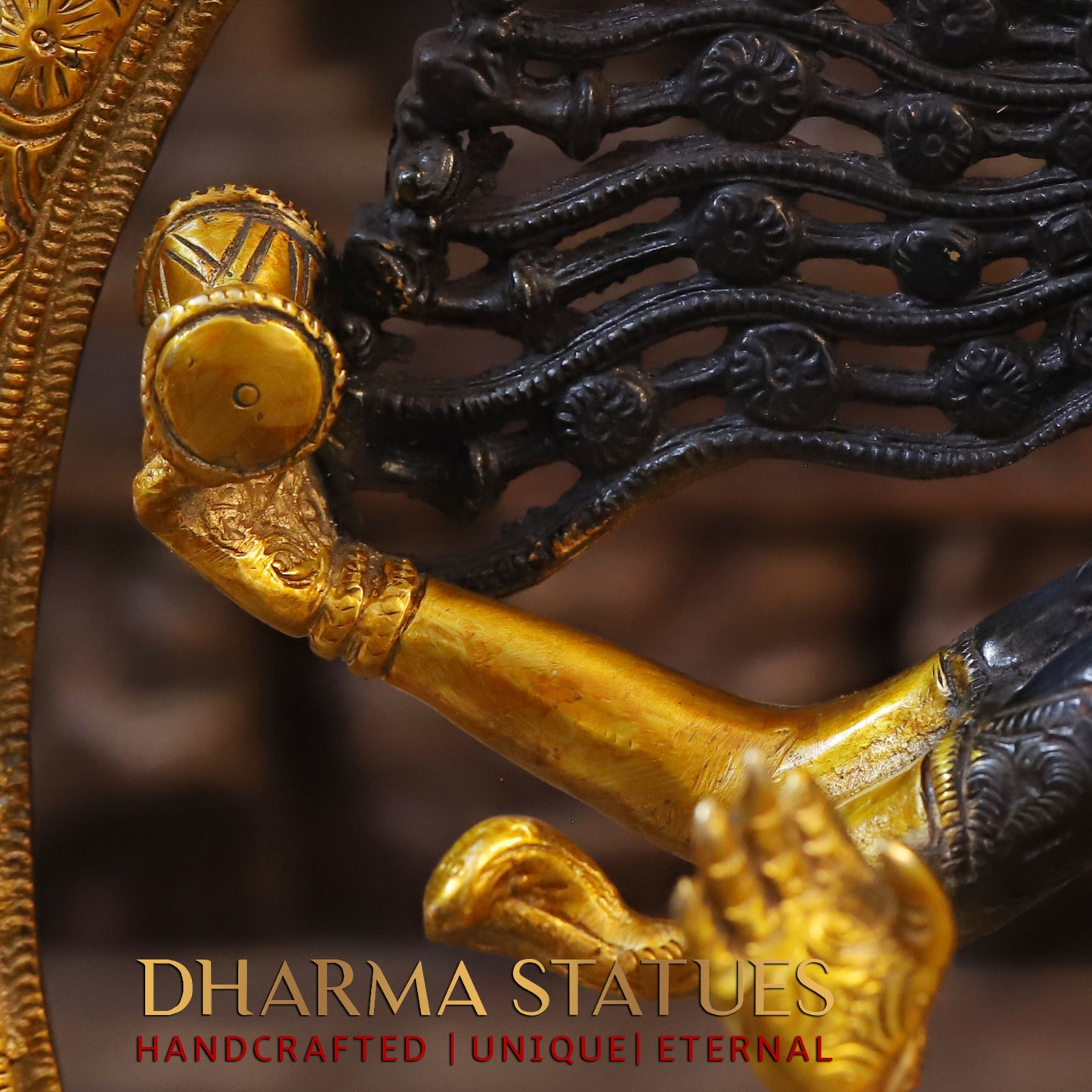 Brass Nataraja, Dancing Shiva, Copper & Golden Finish, 19"