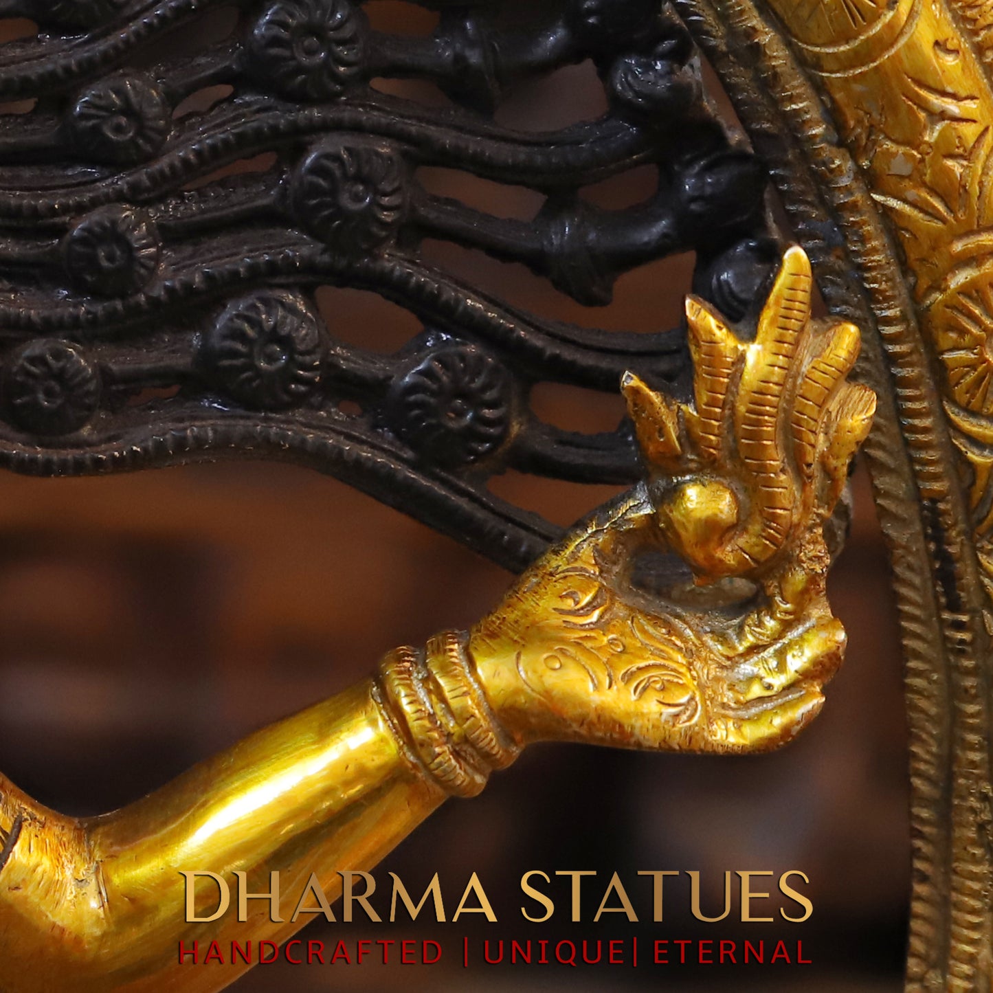 Brass Nataraja, Dancing Shiva, Copper & Golden Finish, 19"
