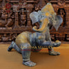 Brass Baby Ganesh Crawling Green finish 20.5" Front View