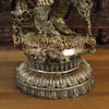 Brass Lord Krishna Statue, A Floral Symphony of Divinity and Craftsmanship, Fine Golden Finish, 43"