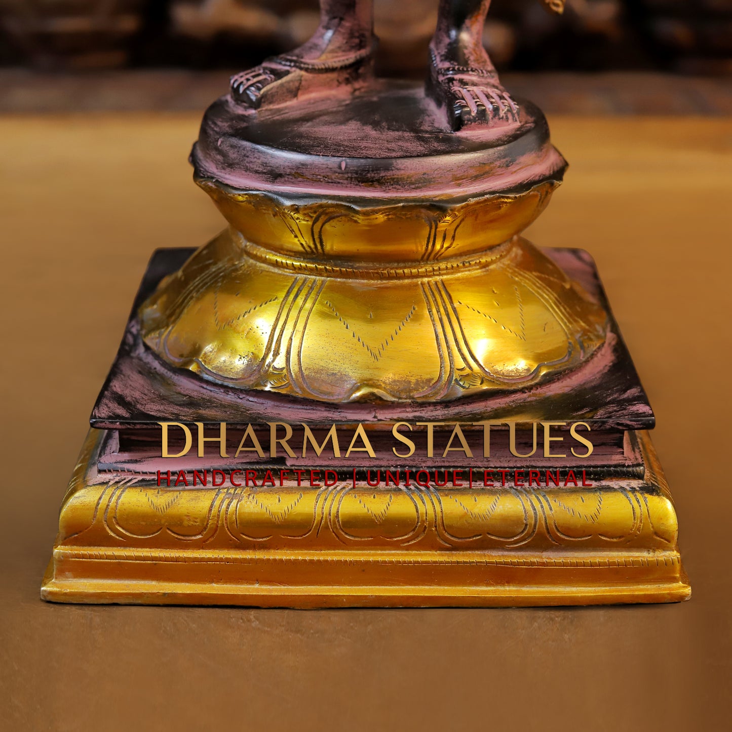 Brass Ardhanarishvara, Black-Golden Finish with Purple Hues , 23.5"