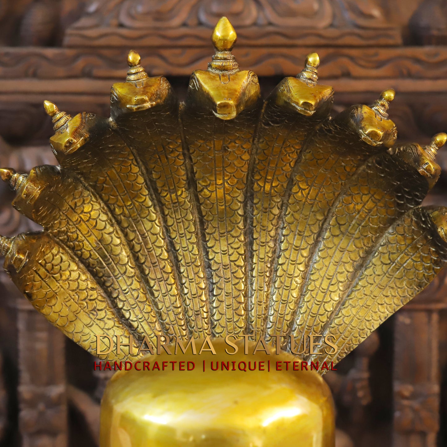 Brass MahaShiva Lingam With Shiva Head Engraved, Golden Finish, 25.5"