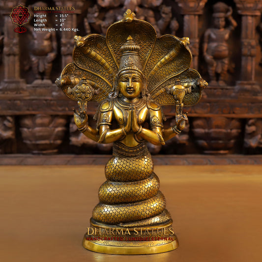 Brass Patanjali, Fine Golden Finish, 15.5"