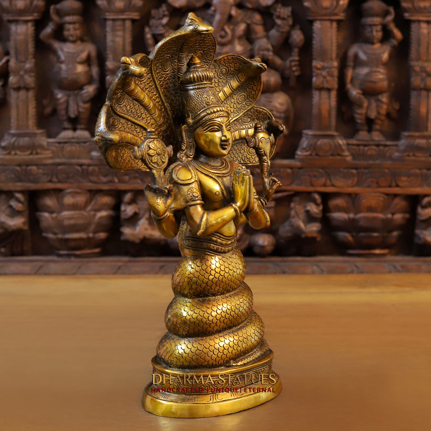 Brass Patanjali, Fine Golden Finish, 15.5"