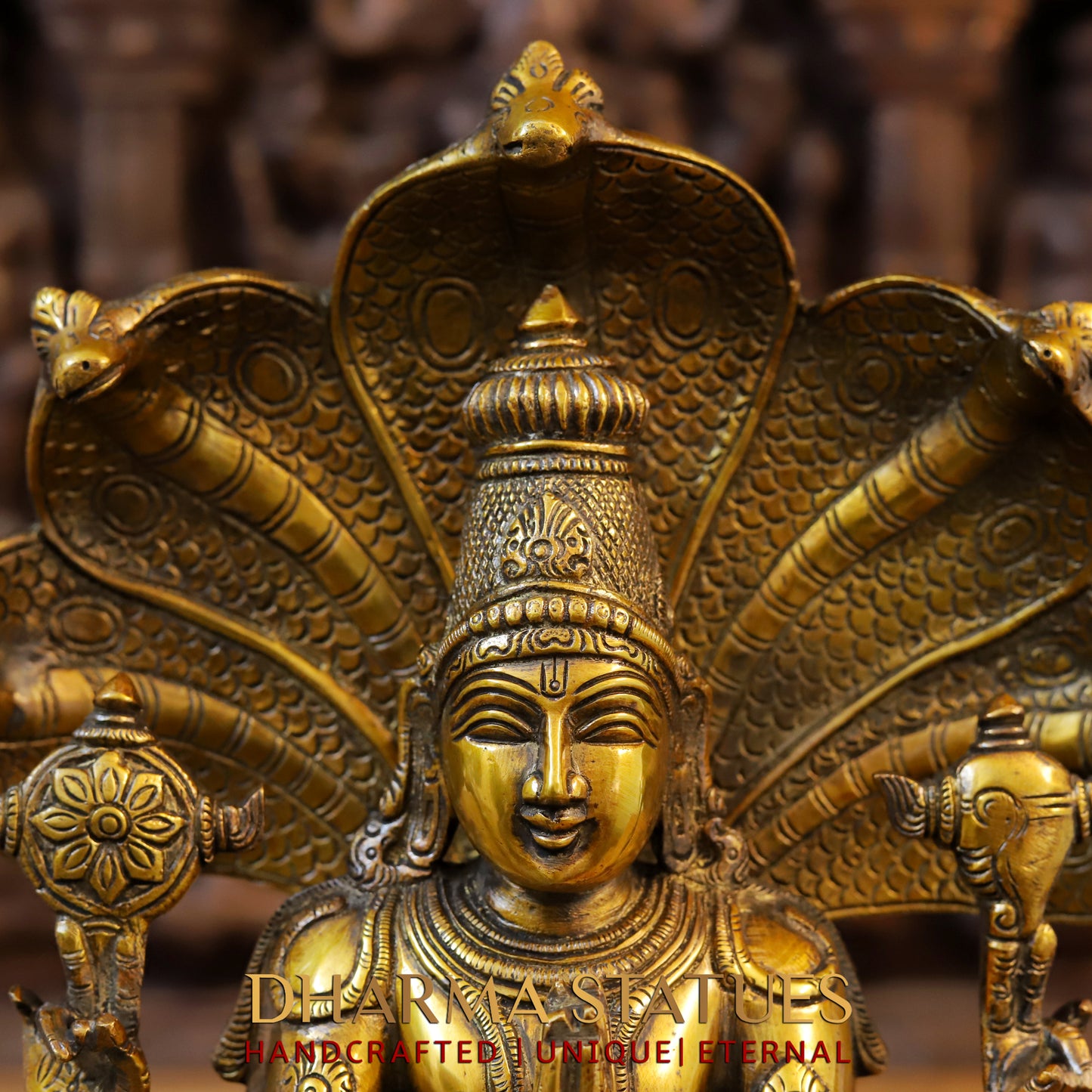 Brass Patanjali, Fine Golden Finish, 15.5"