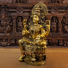 Brass Laxmi Sitting Statue Super Fine Quality, Golden Black finish 24.5"